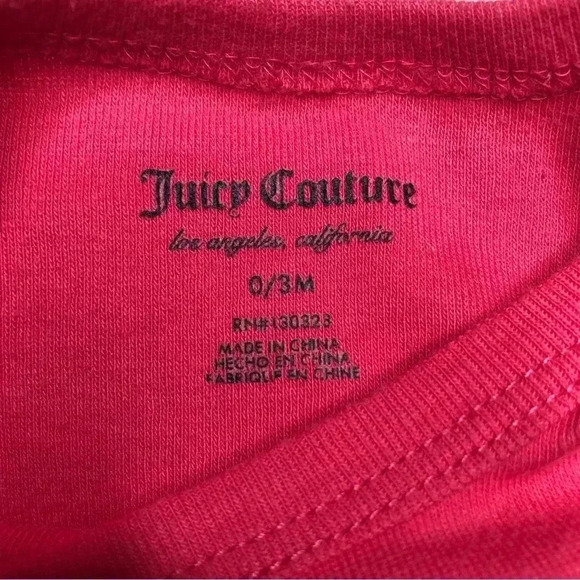 Juicy Couture  Diaper Shirt Onesie Pink Size 0-3 Months - Picture 9 of 16